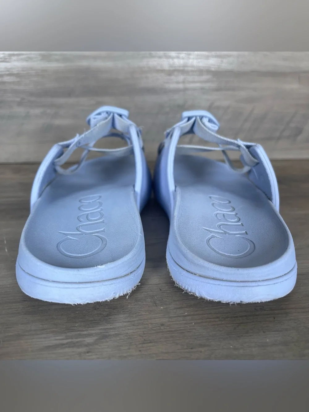 Chaco Chillos Slides Junior 6 Periwinkle Light Blue Slides Slip On Sandals Beach